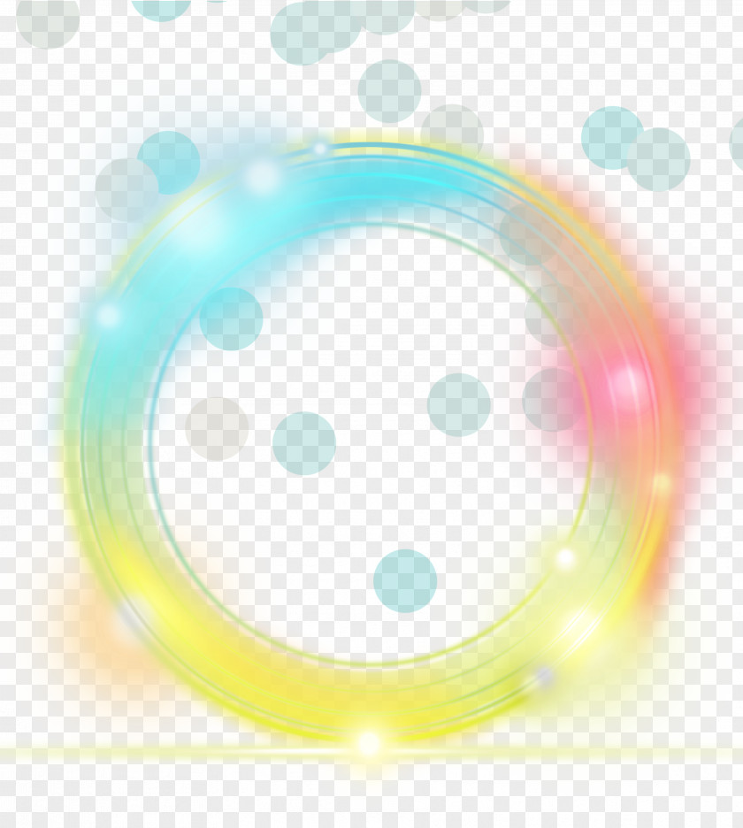 Yellow Simple Light Circle Effect Element Euclidean Vector PNG