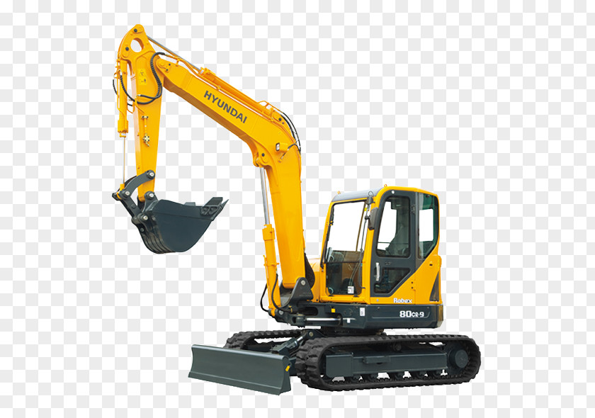 Cr 80 Hyundai Motor Company Compact Excavator Heavy Machinery PNG