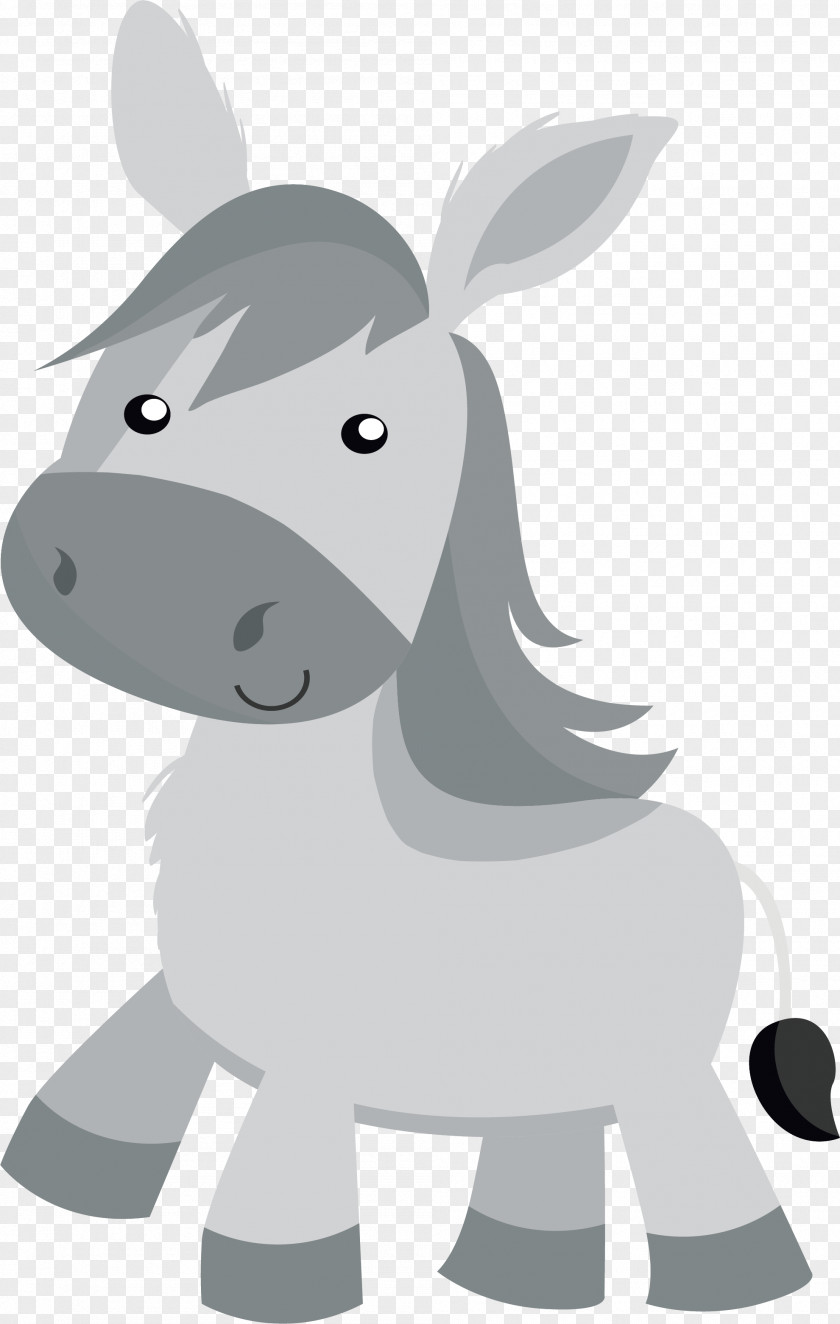 Little Gray Donkey Clip Art PNG