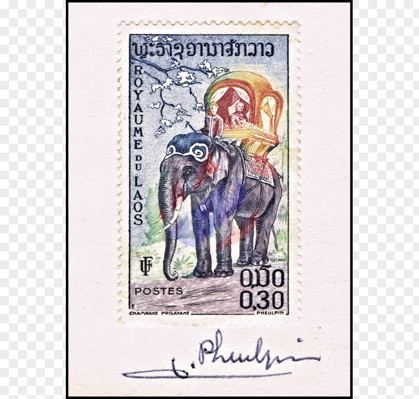 Variation Elephant Asian Paper Postage Stamps Laos Elephants PNG