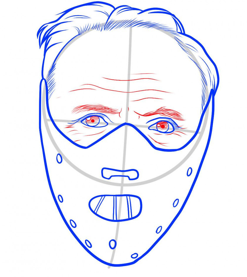 Anonymous Mask Hannibal Lecter Drawing Line Art Cartoon PNG