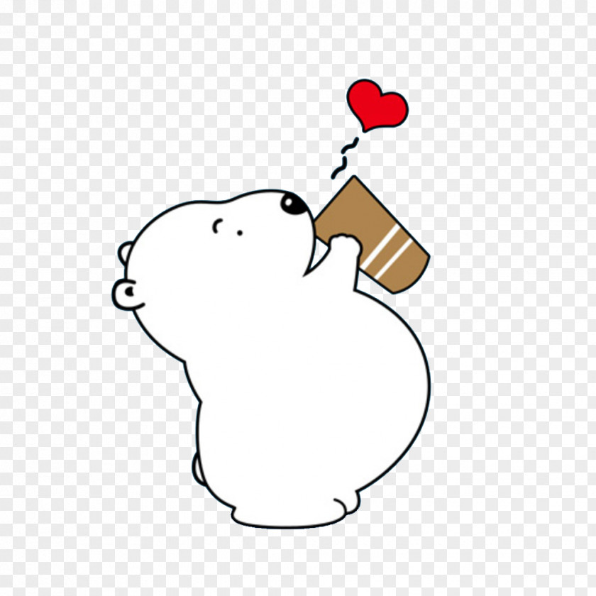 Bear Drink Water Cartoon PNG