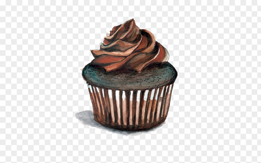 Chocolate Cake Cupcake Muffin Ice Cream Cone Drawing Illustration PNG