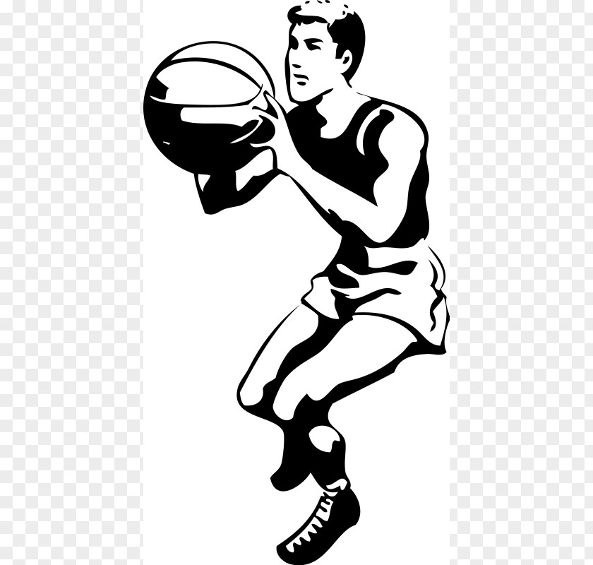 Clip Sports Basketball Black And White Slam Dunk Sport Art PNG