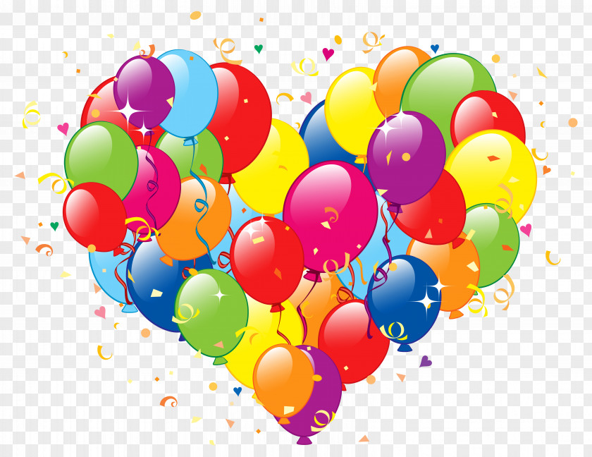 Heart Of Balloons Clipart Image Balloon Birthday Party Clip Art PNG