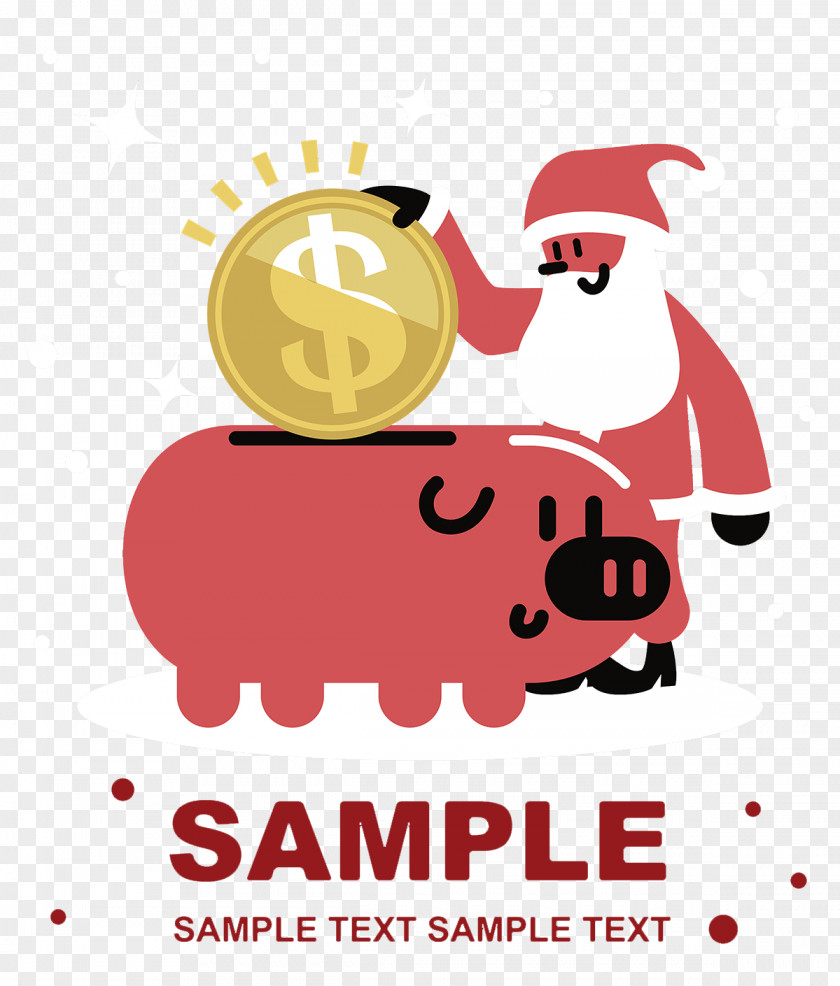 Santa Claus Piggy Bank Domestic Pig PNG