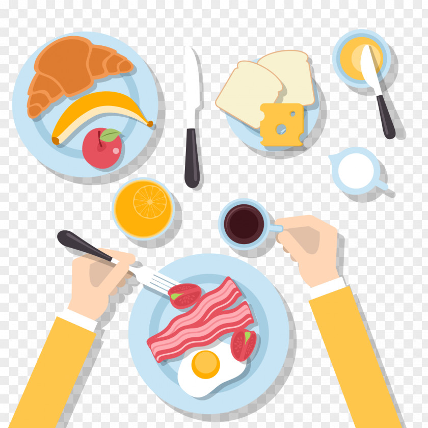 Eating Breakfast Full Fried Egg Vector Graphics Toast PNG