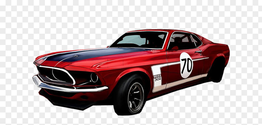 Red Classic Car Ford Motor Company Sports Mustang Boss 302 PNG