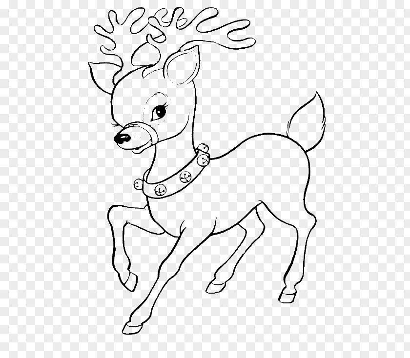 Reindeer Rudolph Coloring Book Santa Claus Christmas Pages PNG