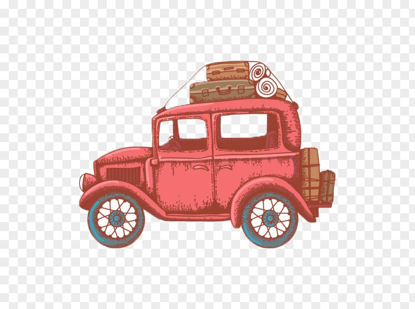 Cartoon Car Luggage PNG