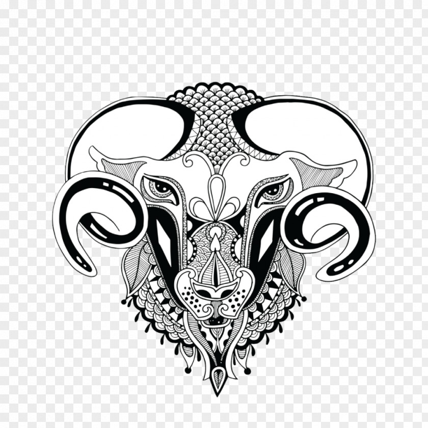 Goat Horns Drawing Vector Graphics Image Clip Art Illustration PNG