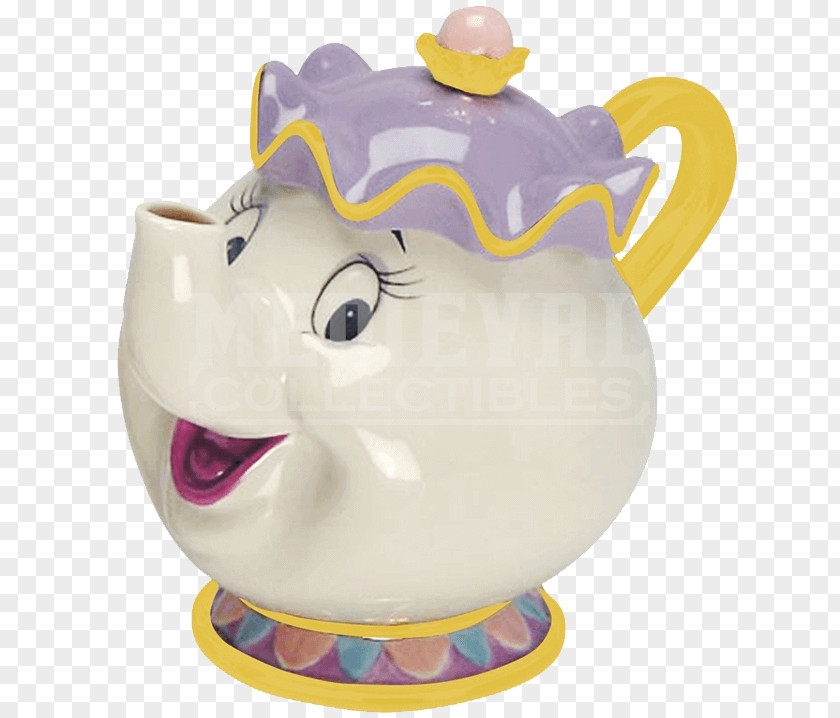 Purple Clay Teapot Mrs. Potts Belle Beauty And The Beast PNG