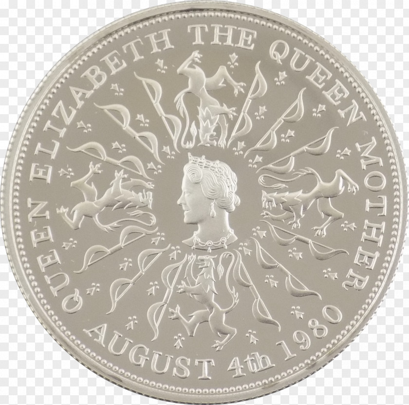 80th Silver Commemorative Coin Crown PNG