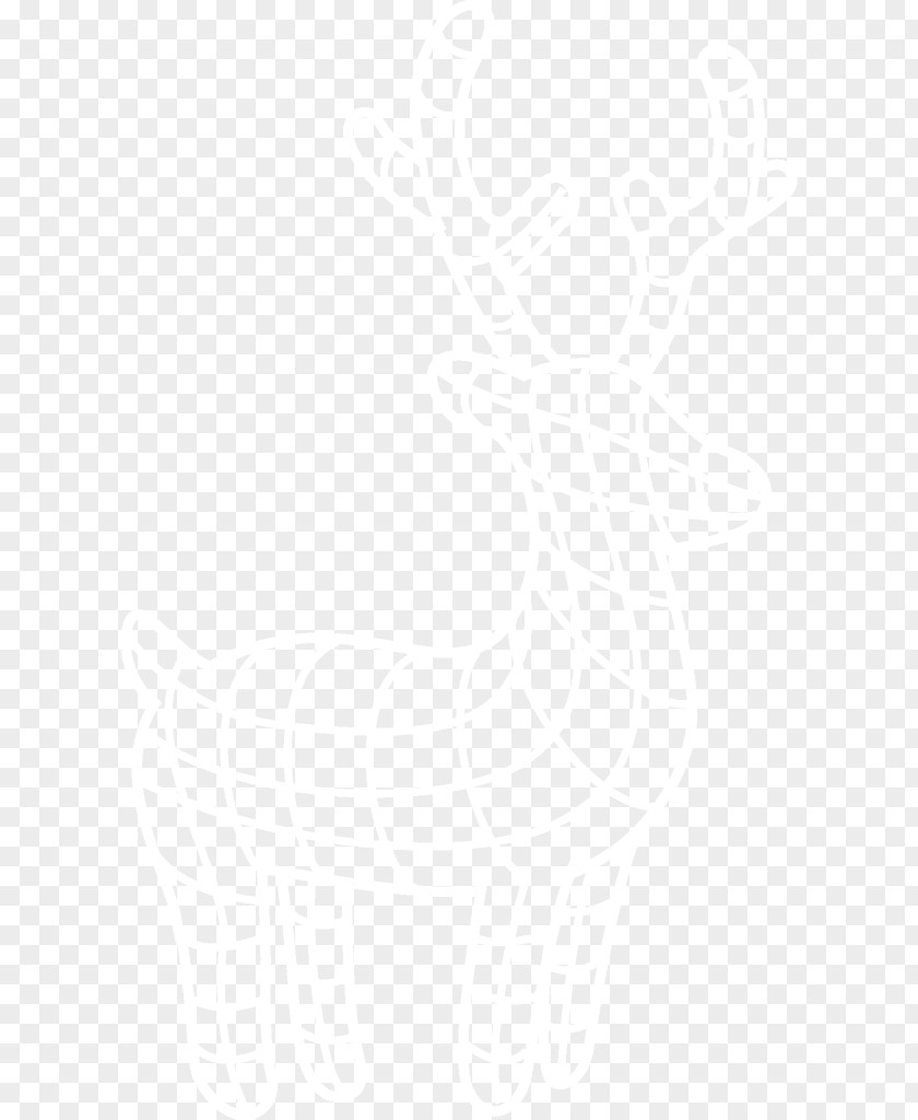 Black White Reindeer Christmas PNG