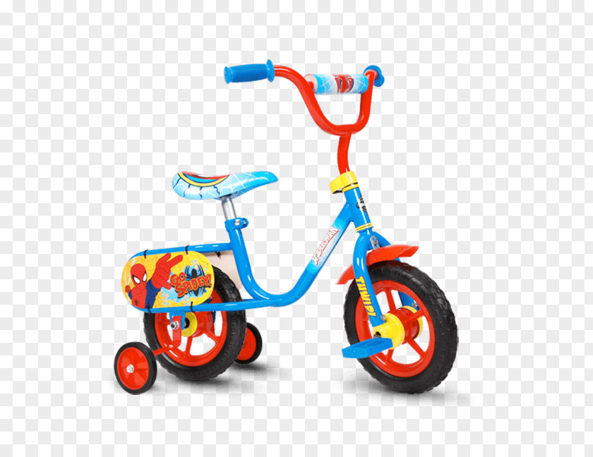 Boy Bicycle Pedals Spider-Man Huffy Training Wheels PNG