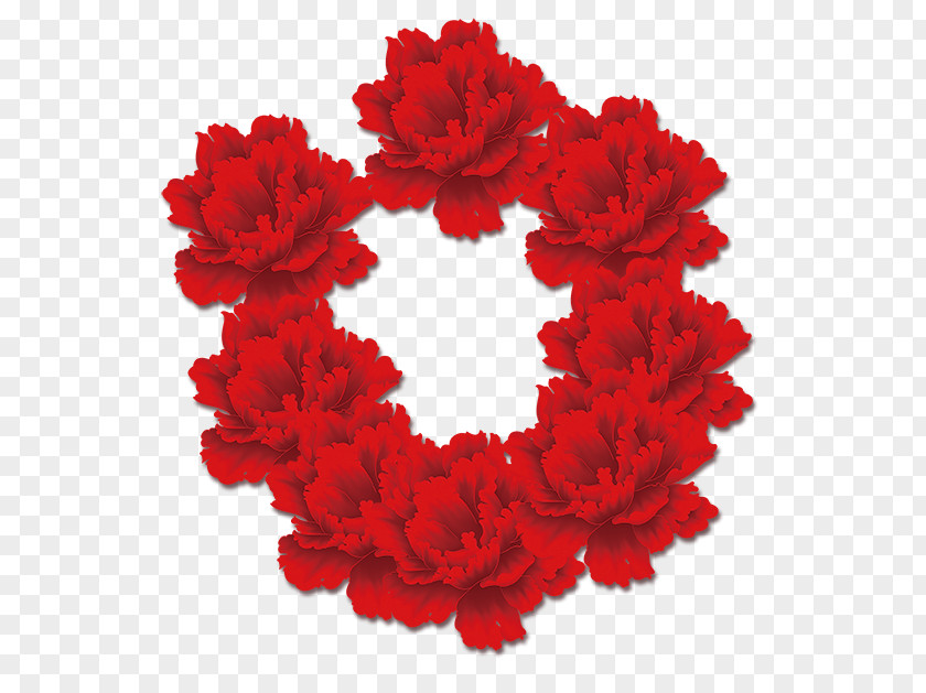 Chinese Wind Big Red Rosette New Year Years Eve Day PNG