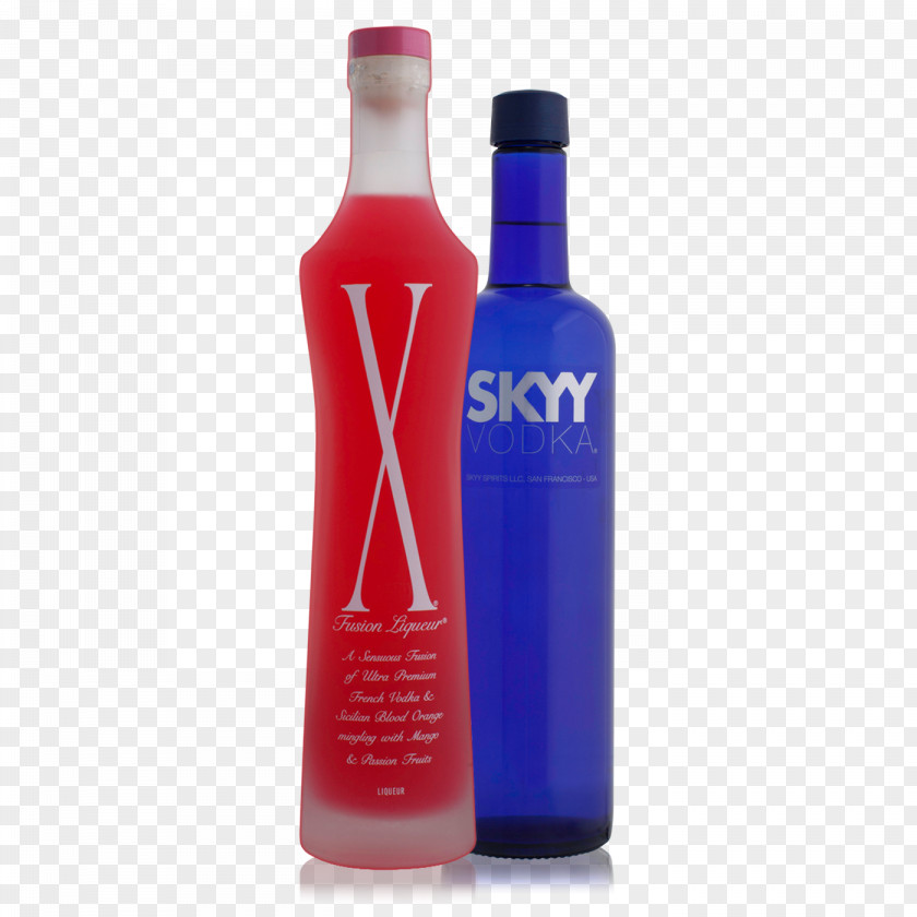 Vodka SKYY Glass Bottle Liqueur Cobalt Blue PNG