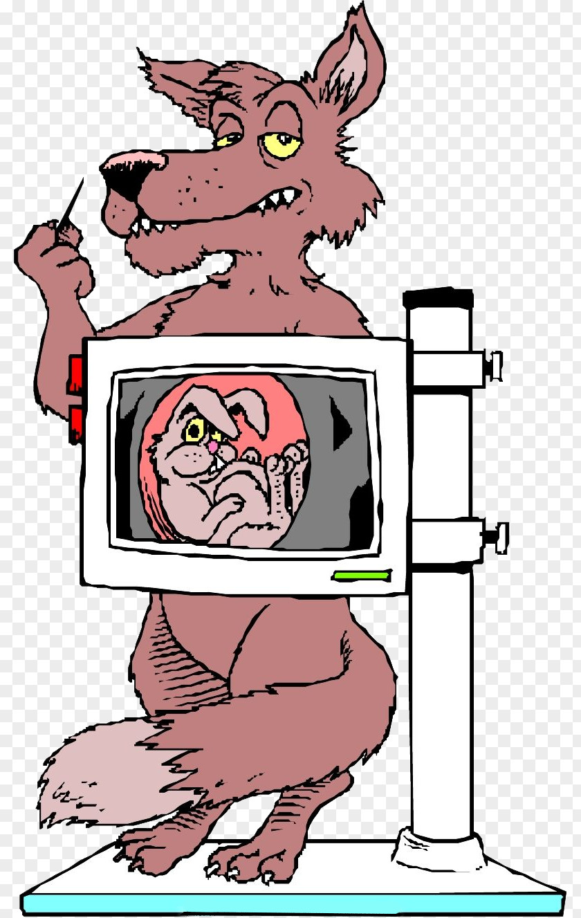 A Big Wolf X-ray Vision Cartoon Clip Art PNG