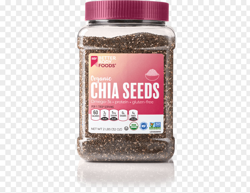 Chia Seeds Organic Food BetterBody Foods Seed Almond Milk PNG