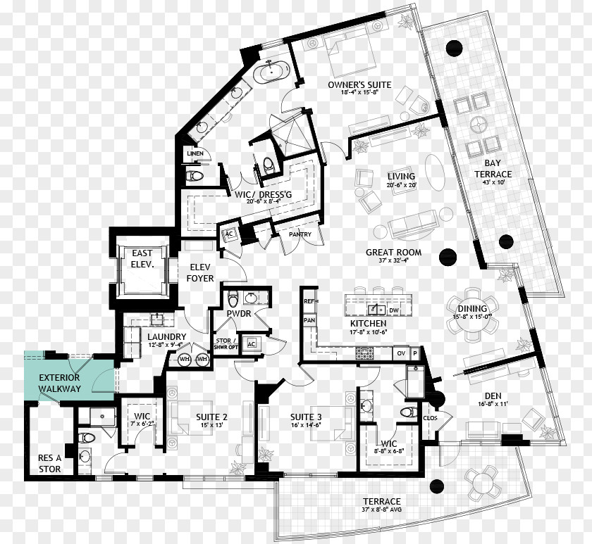 Design Floor Plan Line PNG