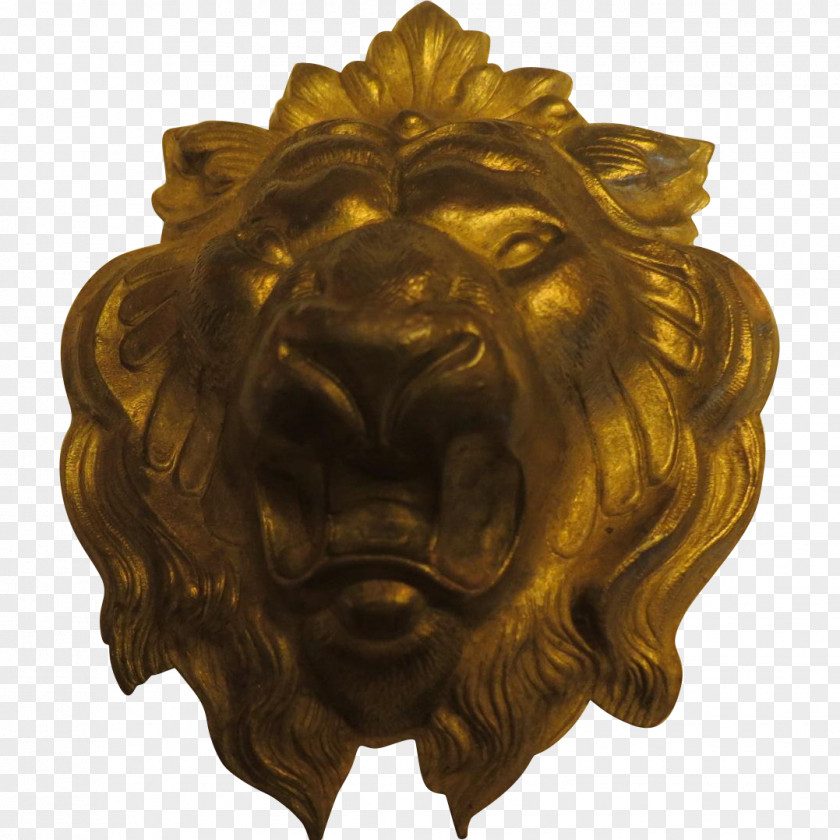 Lion Bronze Sculpture Brass PNG