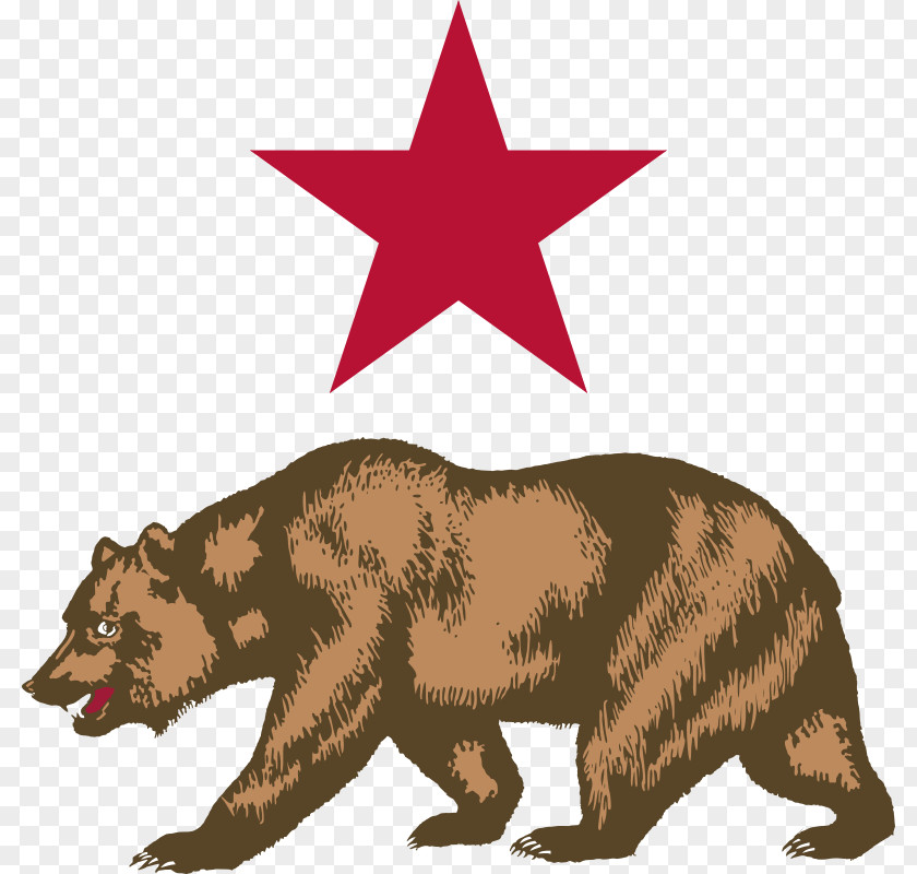 Free Bear Clipart California Grizzly Republic Flag Of PNG