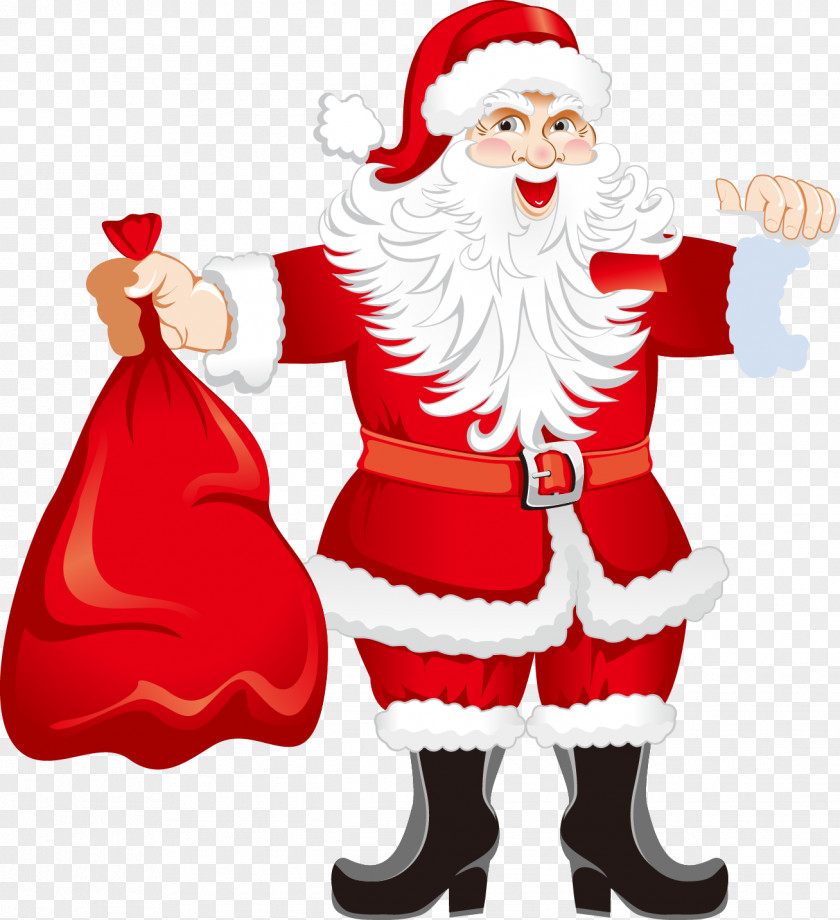 Cartoon Santa Claus Packs Pattern Christmas Download Clip Art PNG