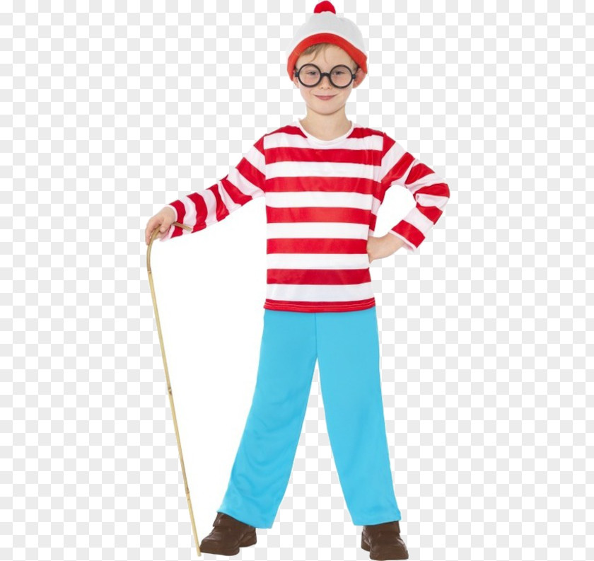 Where's Waldo Wally? Costume Party Child T-shirt PNG
