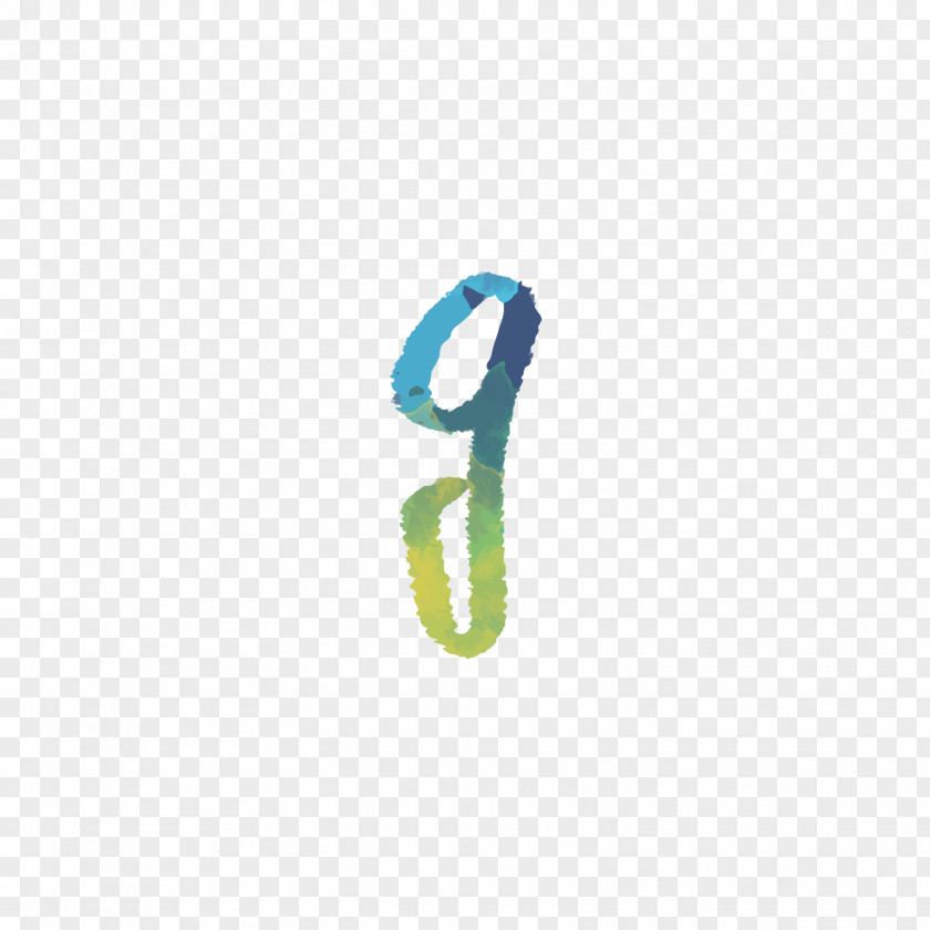 Blue Green Watercolor Letters G Painting PNG