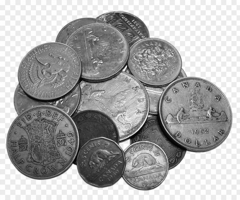 Coin Money Silver Metal Currency PNG