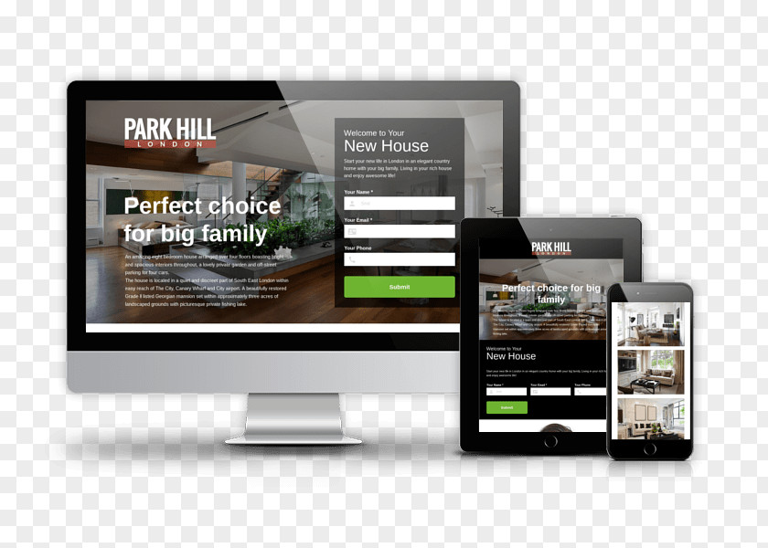 Park Estate Responsive Web Design Template Landing Page Joomla Advertising PNG