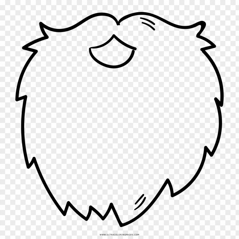 Beard Black And White Coloring Book Drawing PNG