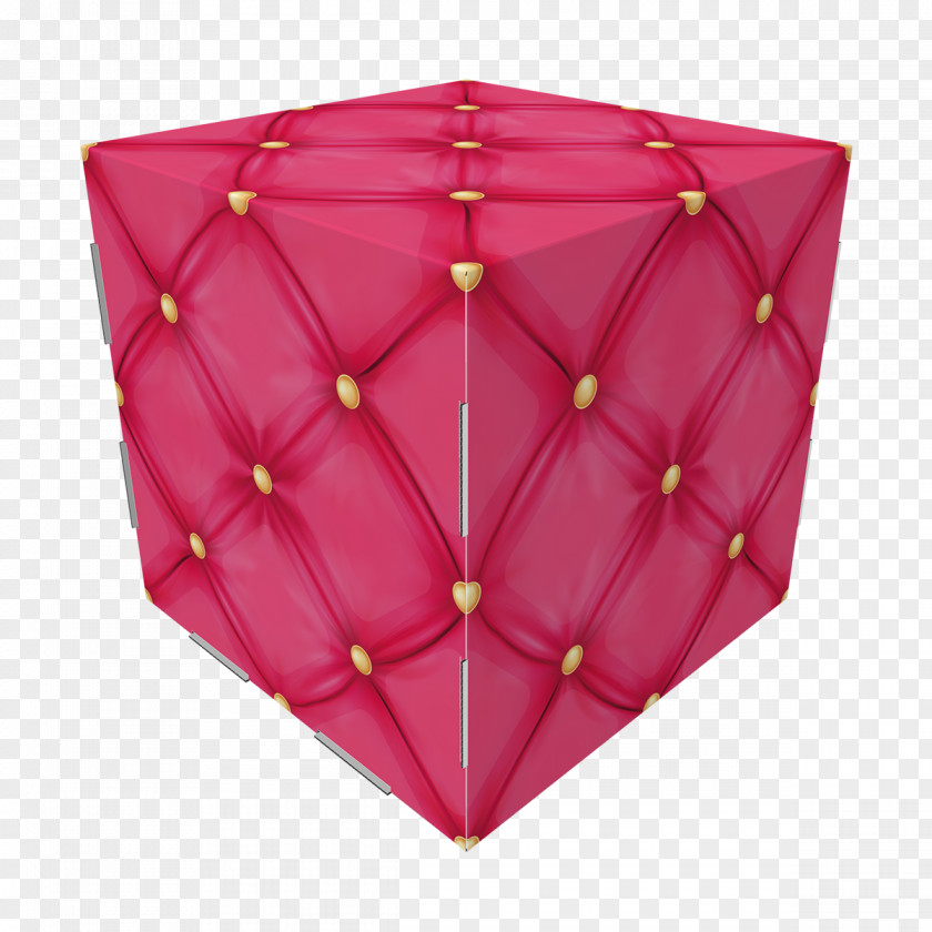 Cube Pattern Magenta Maroon Pink M PNG