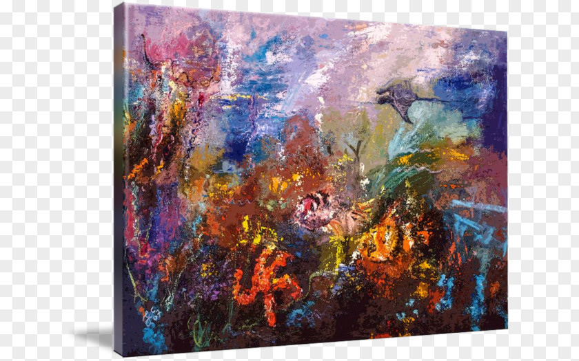 Paint Life In The Coral Reef Oil Painting Canvas Print PNG