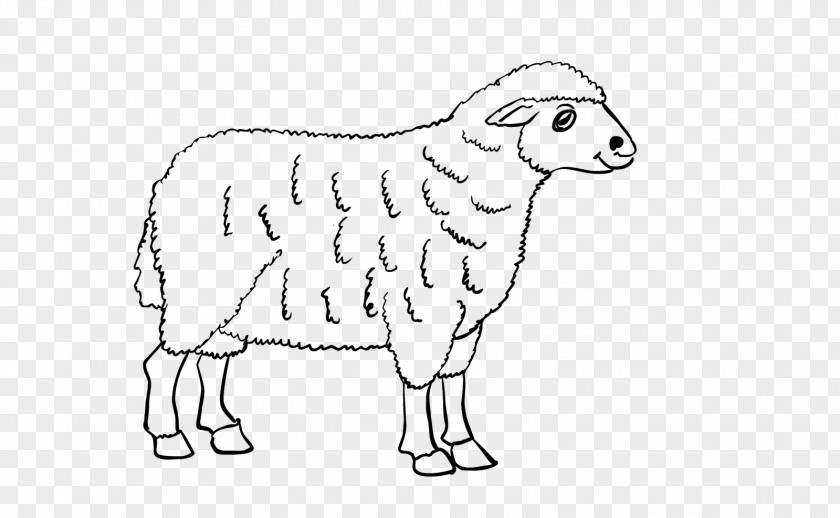 Sheep Cattle Goat Line Art Drawing PNG