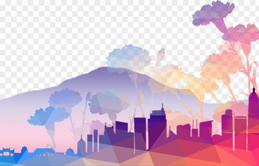 City Mountain Sceneway Wallpaper PNG