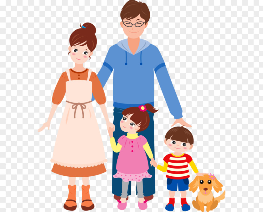 A Happy Cartoon Family Drawing Clip Art PNG