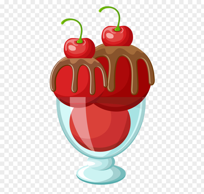 Cherry Sundae Ice Cream Strawberry Cupcake PNG