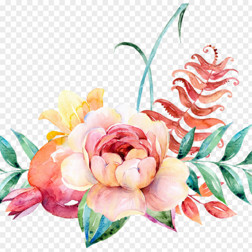 Painted Flowers Psd Files Watercolor Painting Floral Design Flower Bouquet Clip Art PNG