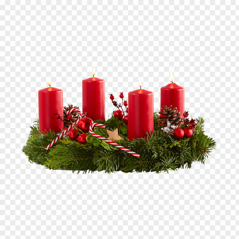 Candle Christmas Ornament Floral Design Wax Pine PNG