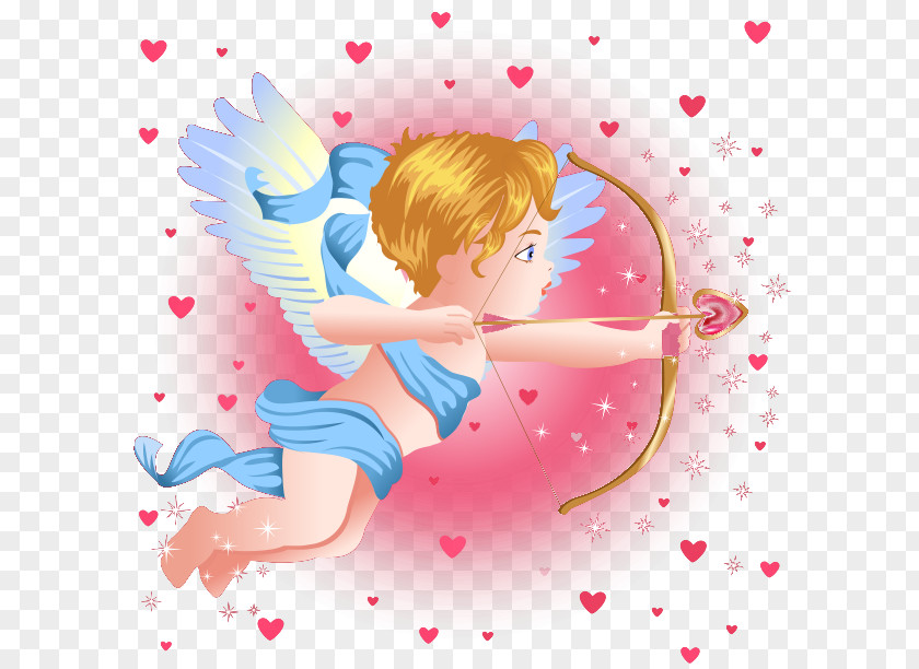Cupid's Love Arrow Illustration Cupid Angel Clip Art PNG