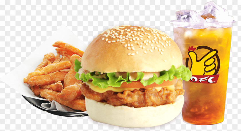 Fried Chicken Breakfast Sandwich Cheeseburger Fast Food Hamburger Nugget PNG