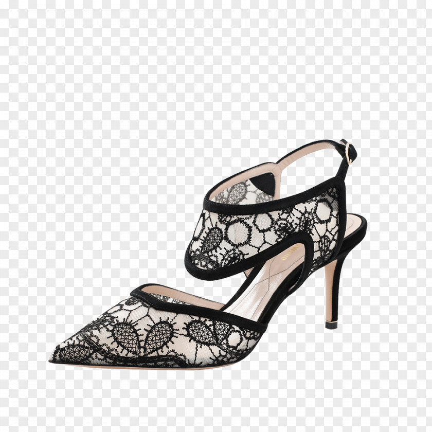 European Lace High-heeled Shoe Sandal Footwear Slingback PNG