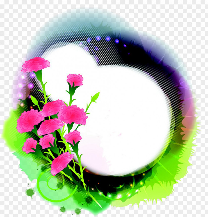 Hand Painted Tulip Round Box Illustration PNG