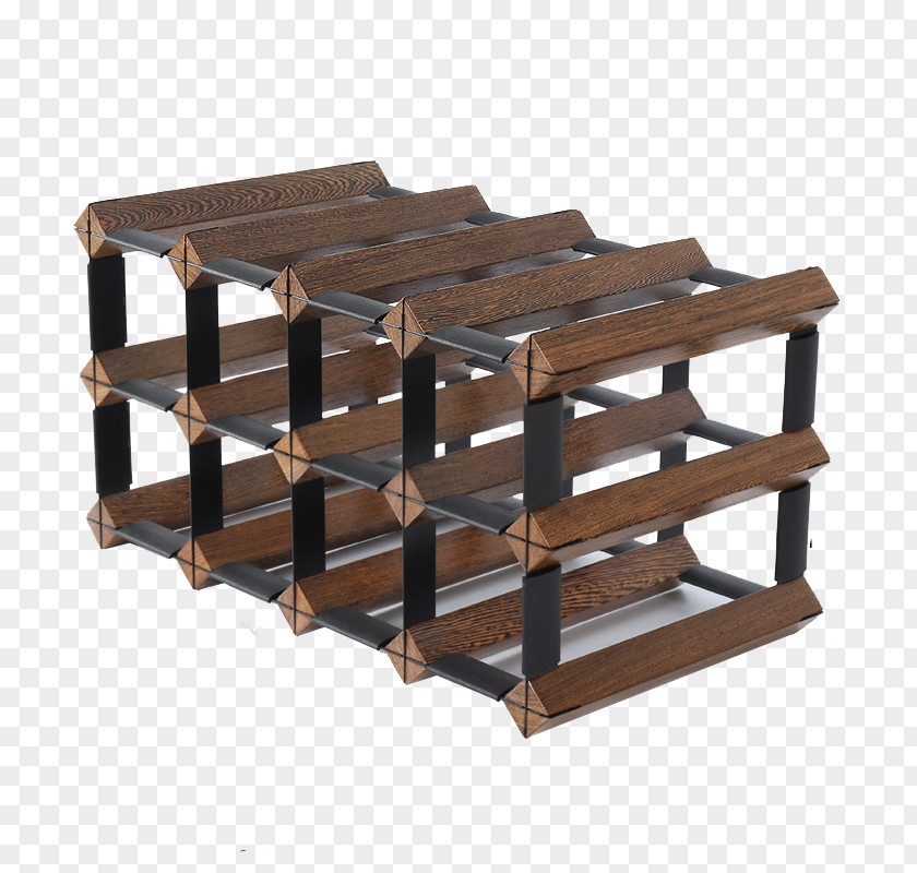 Red Wine Exhibition Rack Wood PNG