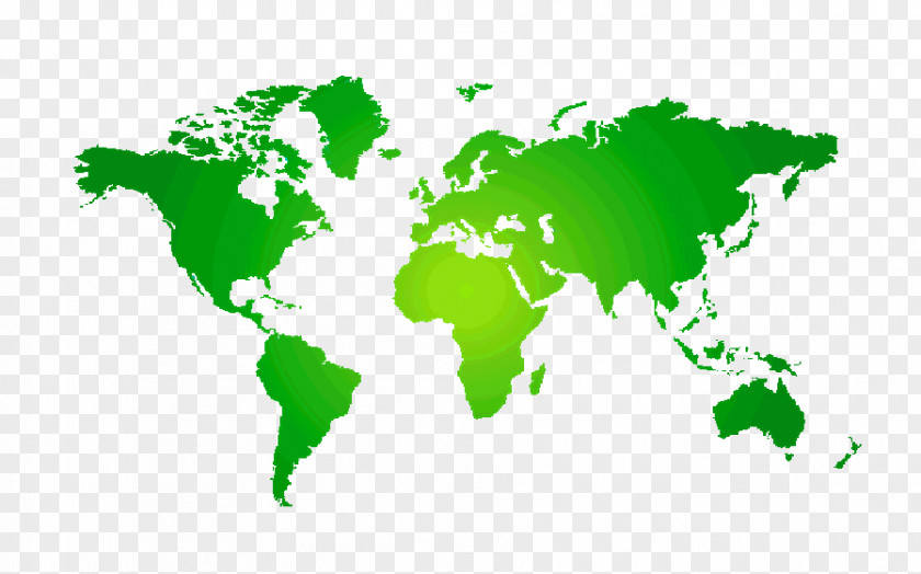 Green World Map Globe PNG