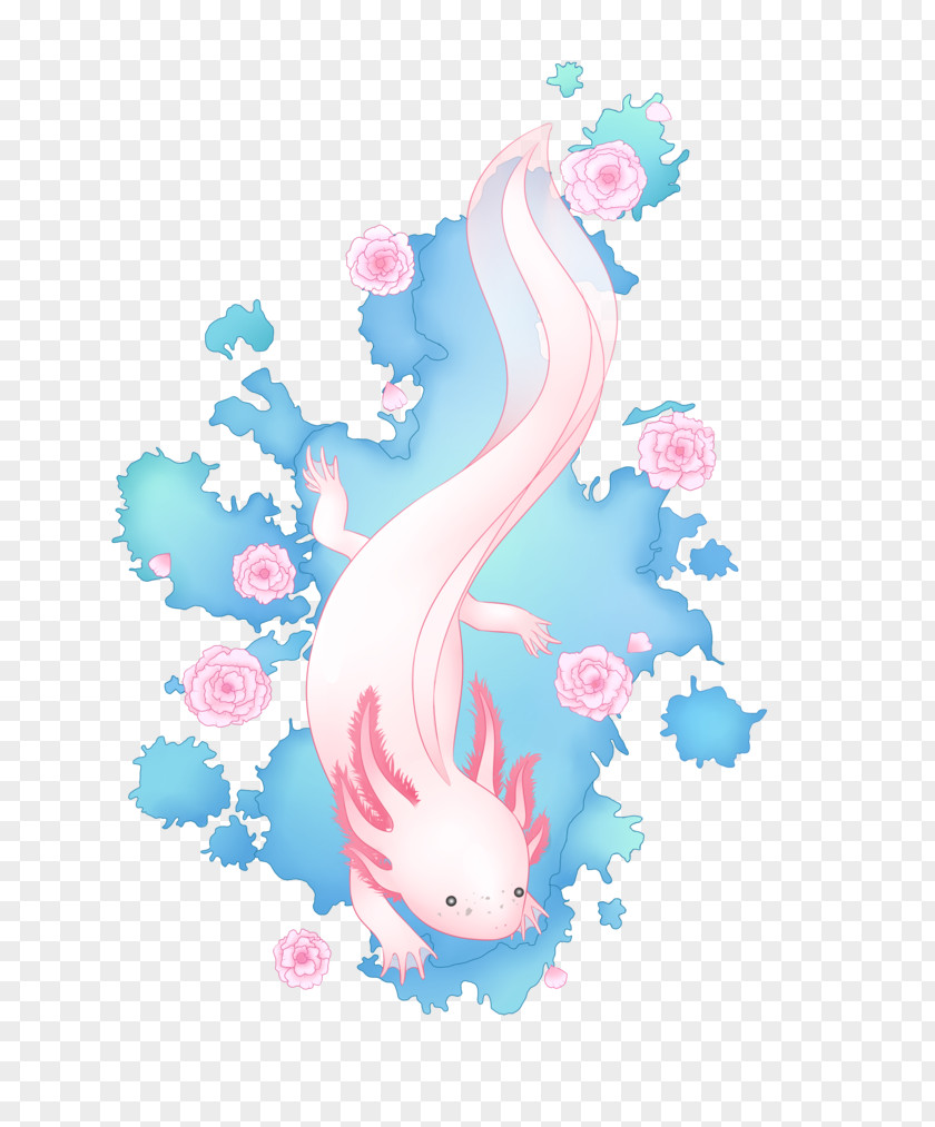 Salamander Axolotl Art Drawing PNG