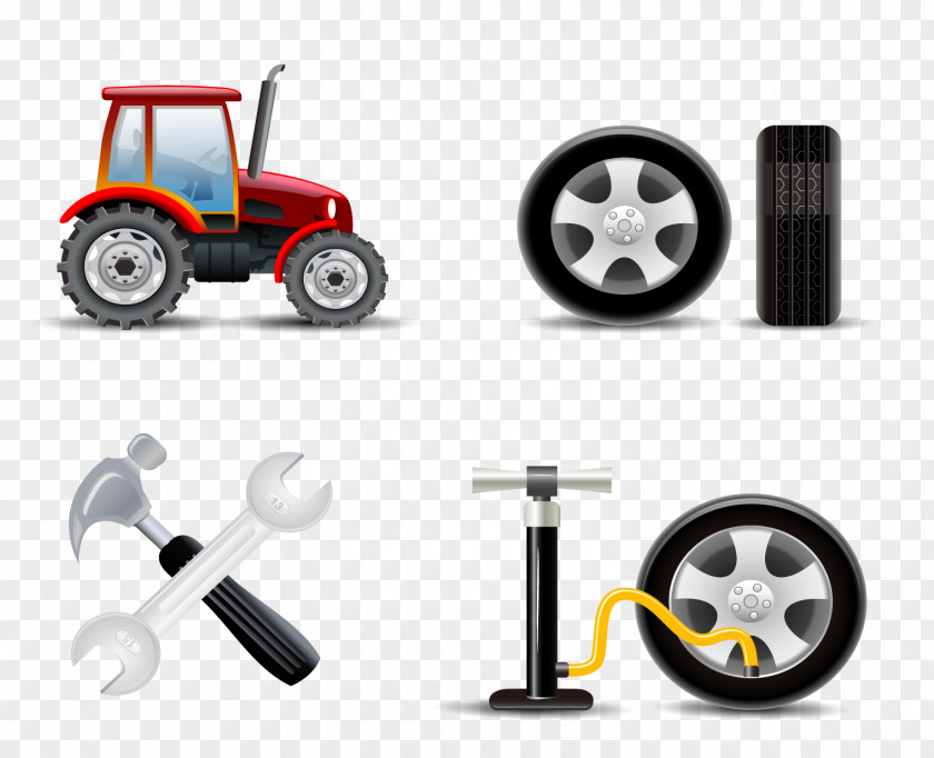 Vector Tractor Car Automobile Repair Shop Motor Vehicle Service Maintenance, And Operations PNG