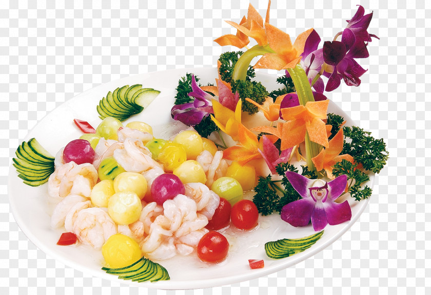Fruit Shrimp Vegetable Vegetarian Cuisine Food PNG