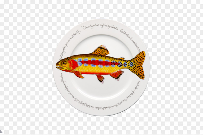 Red Stoneware Dishes Kern River Golden Trout Rainbow Plate PNG